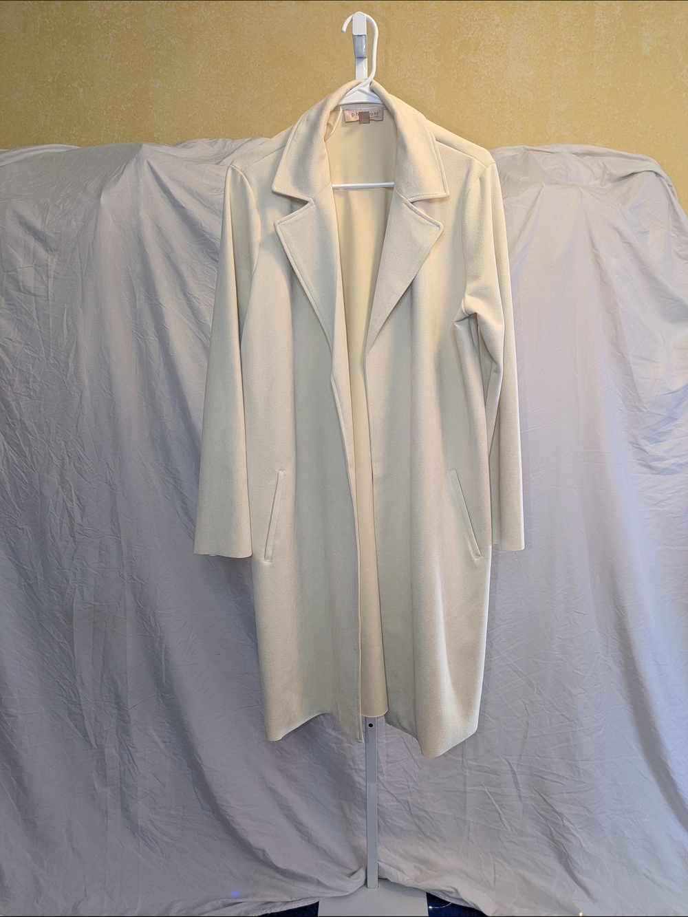 Philosophy Republic Clothing Cream Textured Knit Open Front Duster Coat - Large
